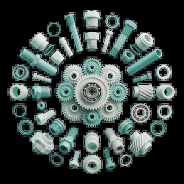 High-performance engineering plastic components — gears, bearings, tubes and seals POM, PEEK, PTFE